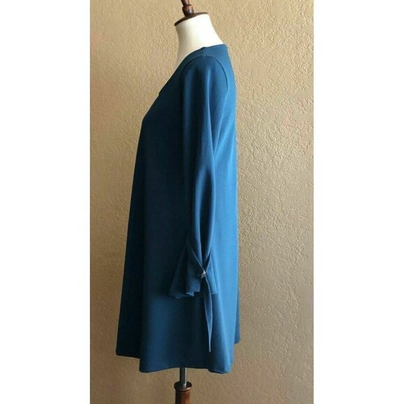 The Vanity Room Teal Long Sleeve Shift Dress Small - Picture 4 of 8